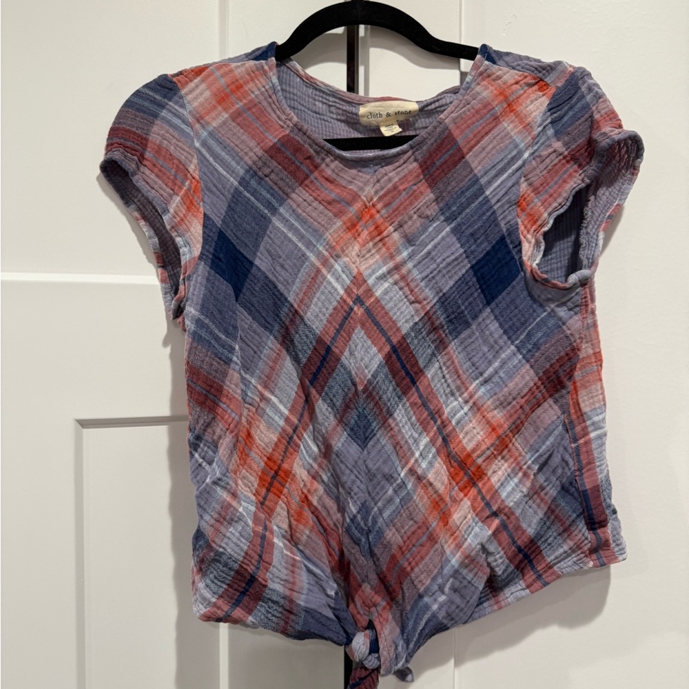 Cloth & Stone Multicolor Plaid Top